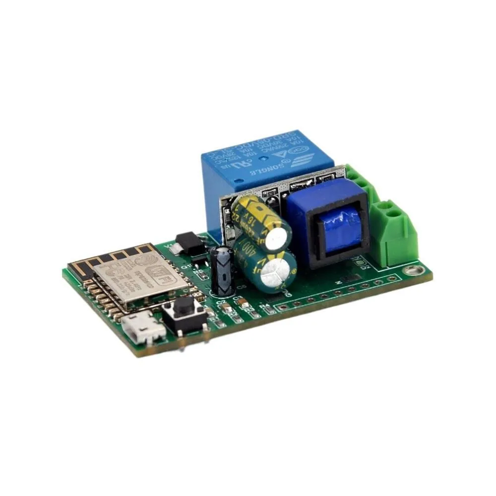 

ESP8266-12F Secondary Development DIY Relay Module WiFi Remote Control Relay Support TCPServer/TCPClient Modes 220V/5V Powered
