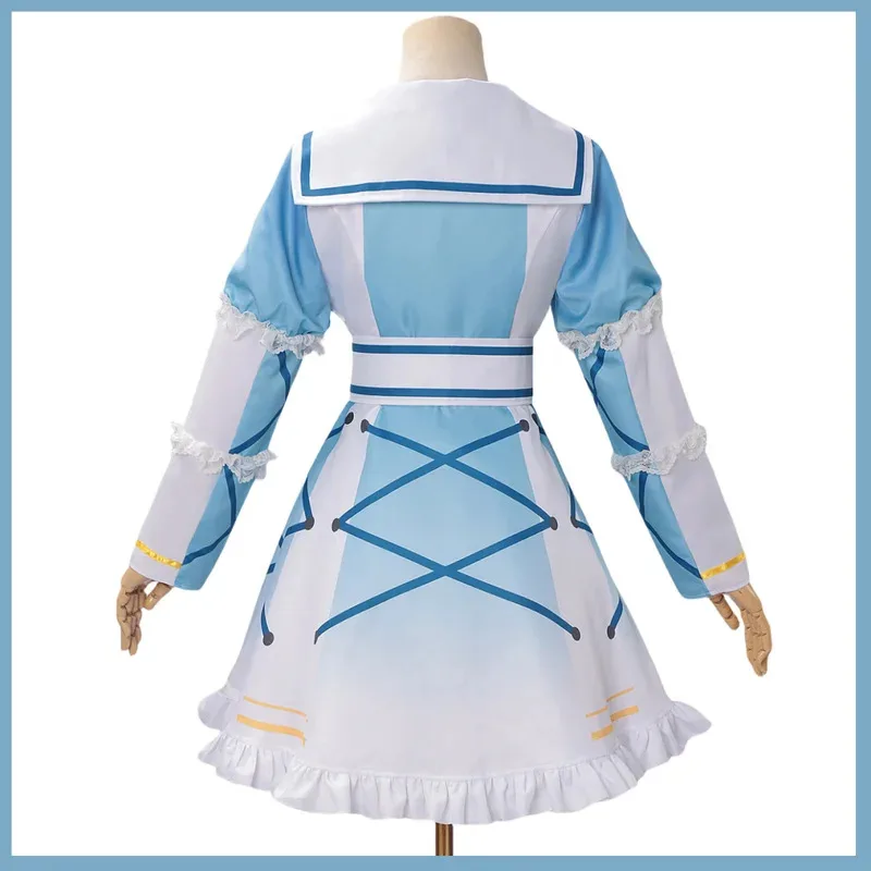 Anime Love Live Sunshine Takami Chika Cosplay Costume 100th Anniversary Blue Princess Dress Wig Girl Ball Anime Conference Set