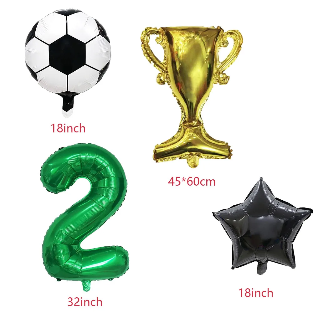 32inch Green Digit Number Globos Football Helium Balloons Trophy Balloon Children's Gifts Birthday Party Decorations Kids