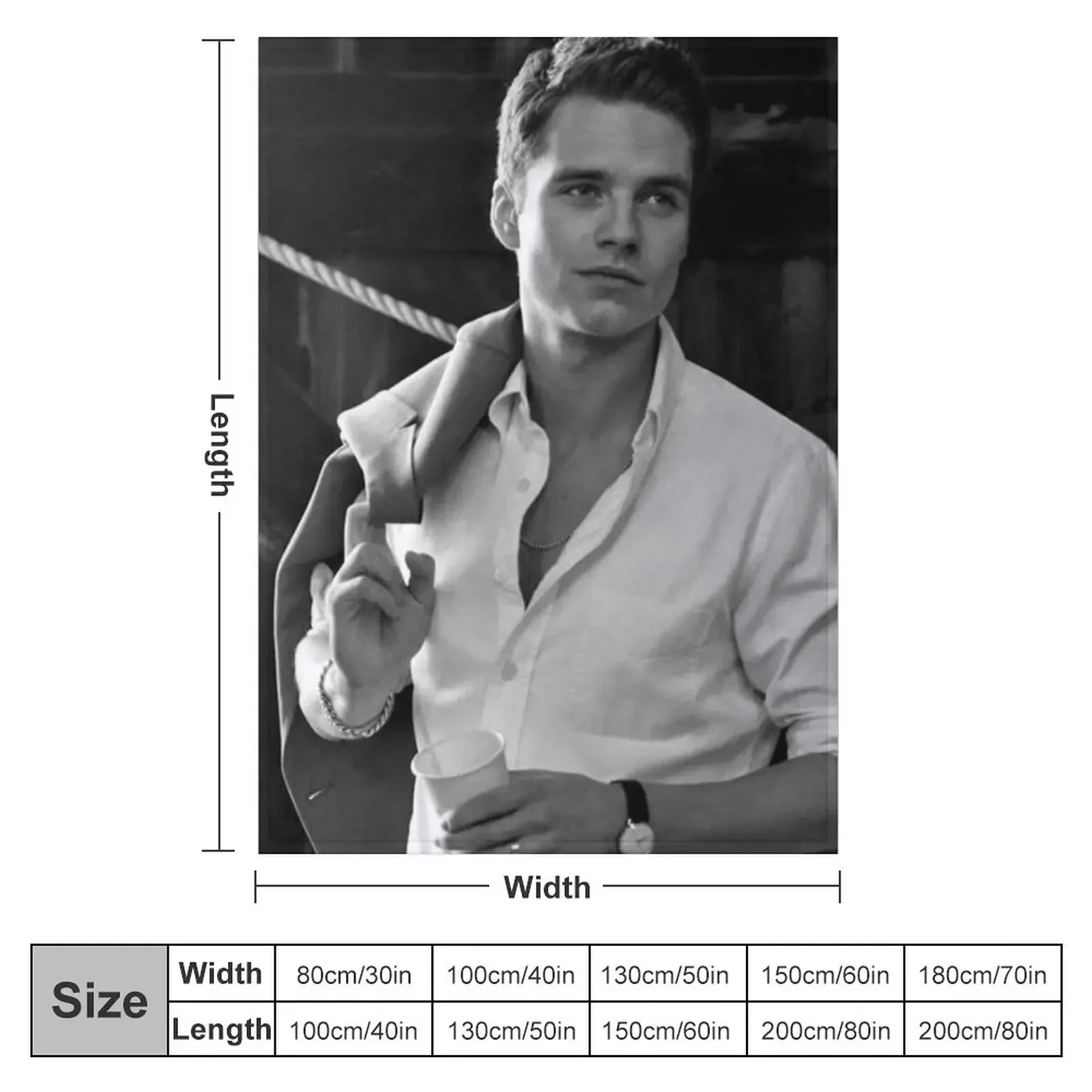 Sebastian Stan Throw Blanket Warm Luxury Throw Quilt cosplay anime Blankets