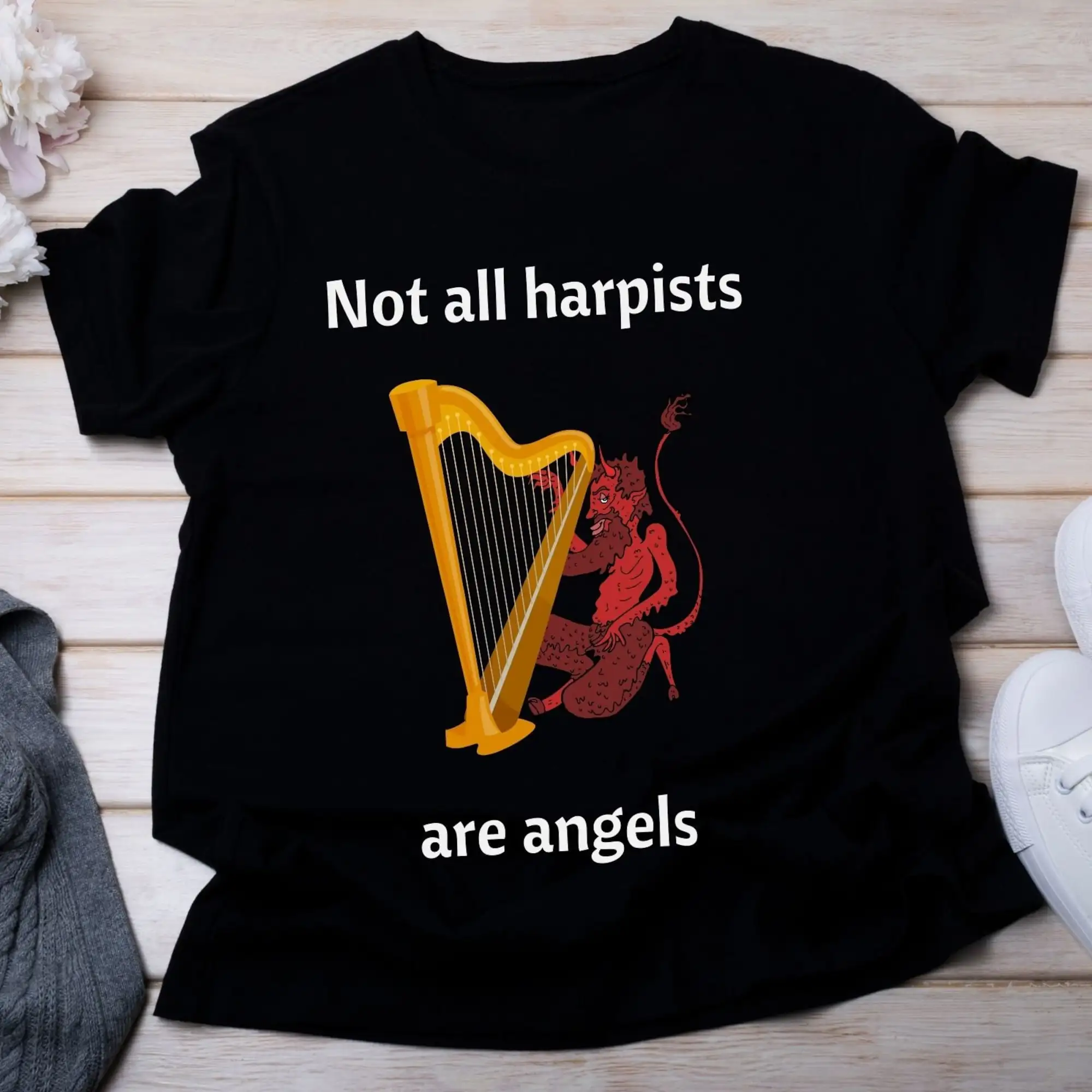 Funny Harp T Shirt For Harpist