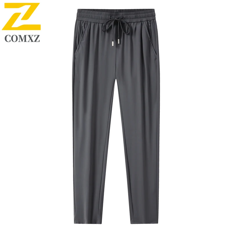 Ice Silk Casual Pants For Men In Summer  Thin And Cool Breathable Wrinkle Resistant Quick Drying Elastic Sporty Pants Trendy