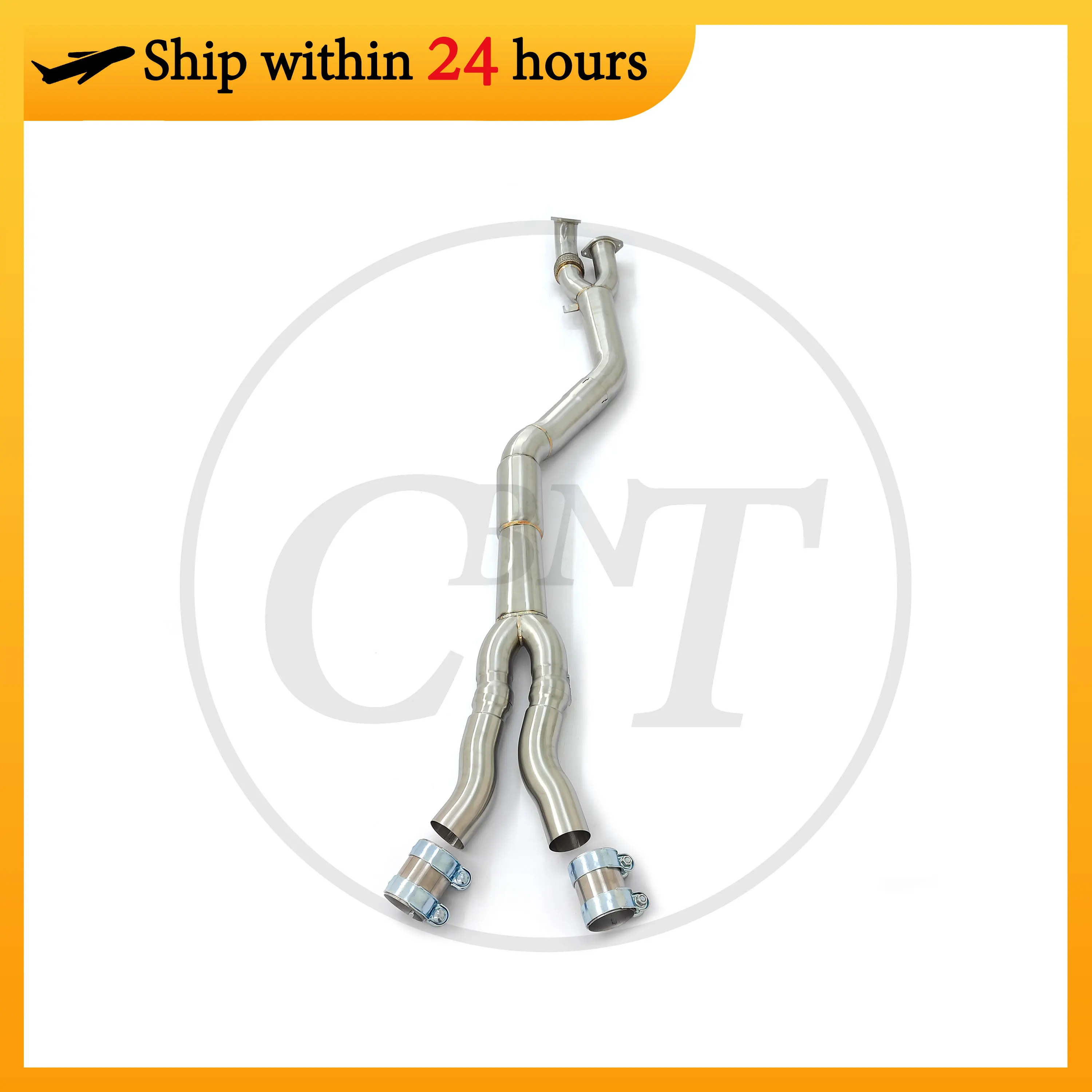 

CBNT Exhaust Pipe Single Mid Pipe 89mm/3.5inches with Resonator for BMW G80 M3 G82 M4 S58 3.0T SS304 Performance Exhaust Systems