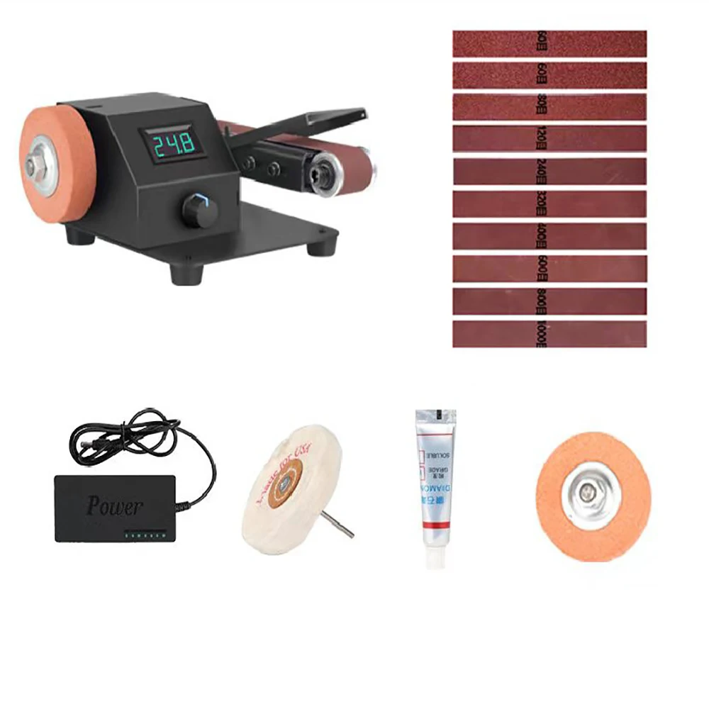 Infinitely Adjustable Speed 350W Electric Mini Belt Sander，Forward And Reverse Function,for Sanding&Polishing Metal,Wood