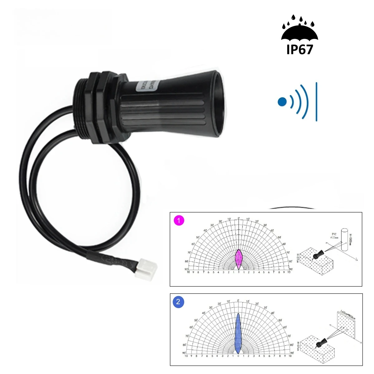 

Ultrasound Ultrasonic Sensor Module with Range 750cm for Distance Measurement on Flat Object Liquid Level for Arduino Raspberry