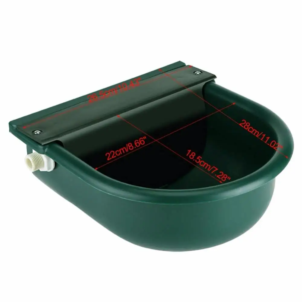 Bebedor automático de gado, cavalo, burro, cachorro, fonte de água, vaca, grande, plástico, dispensador de tigela de água com furo de drenagem