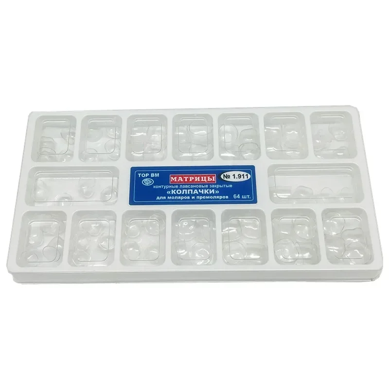 

64pcs/Box Dental Anterior Transparent Crowns № 1.910 Small Medium Large for Incisors and Canines Dentistry Dentists Tools