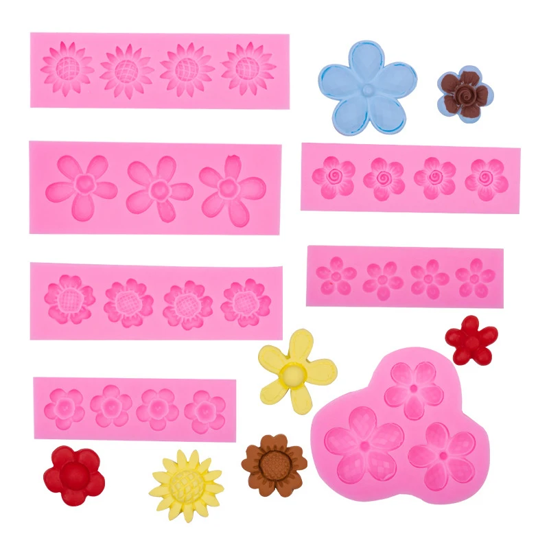 

Multifunctional Small Flower Shape Silicone Mold Handmade Cookie Fondant Baking Tools Cake Decorating Mold Chocolate Making