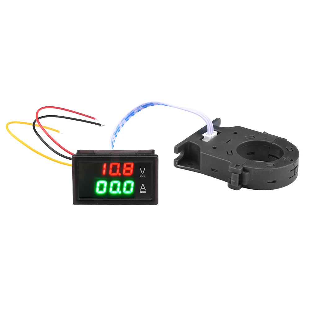 DC0-300V 50A 100A 200A 400A Hall Ammeter Voltmeter Battery Monitor LED Digital Current Voltage Meter for Car 12V 24V 36V 48V 60V