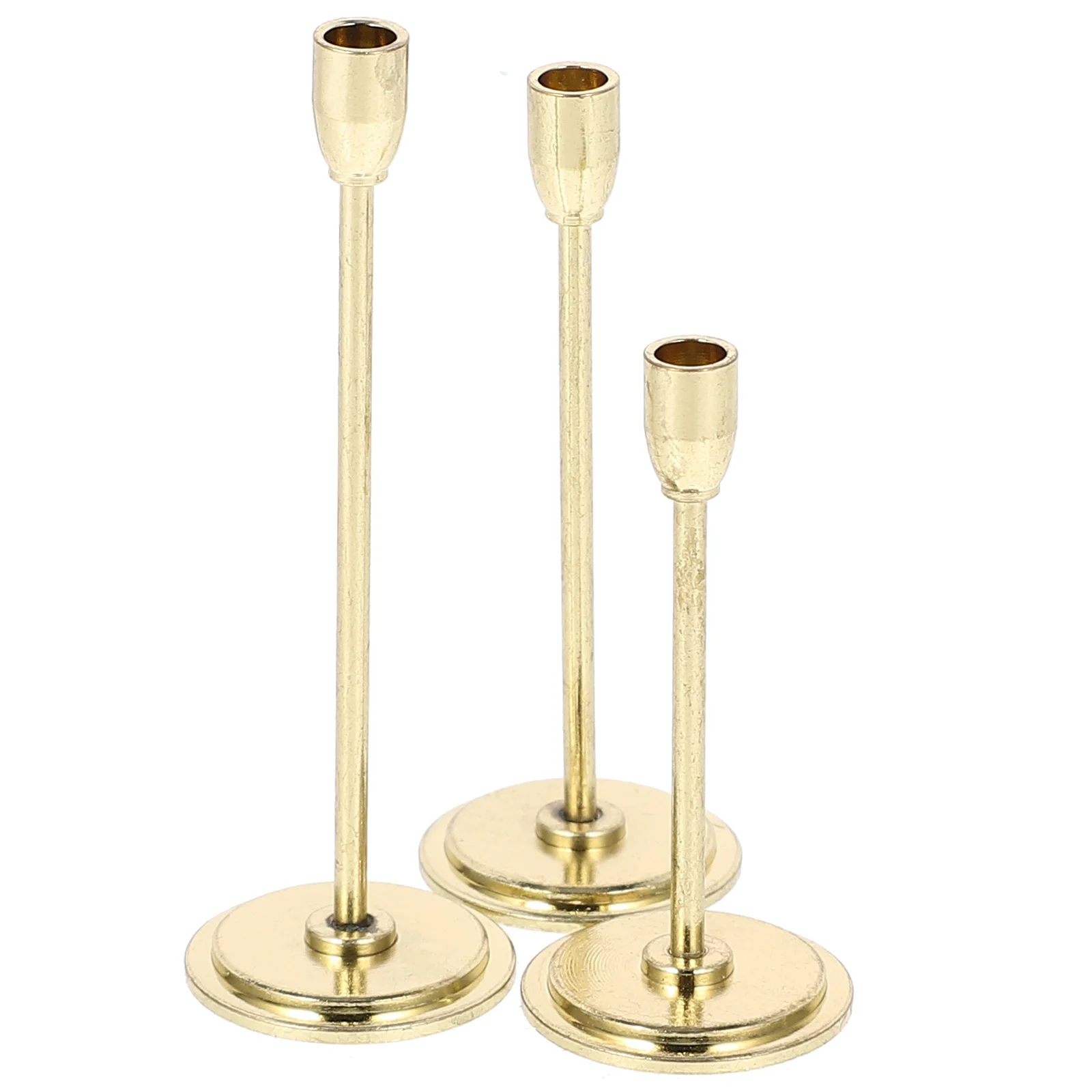 3 Pcs Gold Tea Light Holders Mini House Ornaments Decorations Candlestick