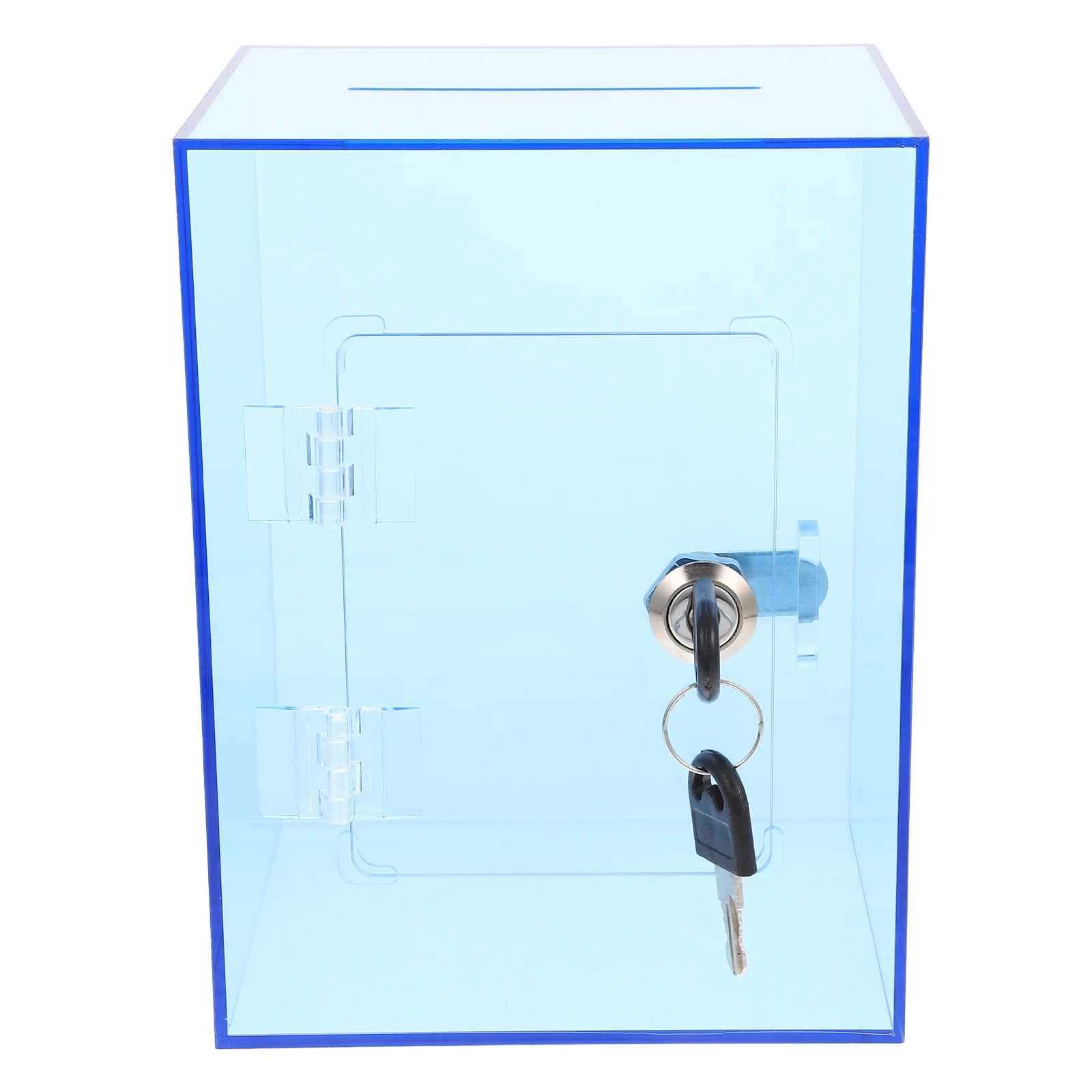 Cash Jar Tip Piggy Bank Smart Plug Money Holder for Lottery Box Blue Acrylic Boxes