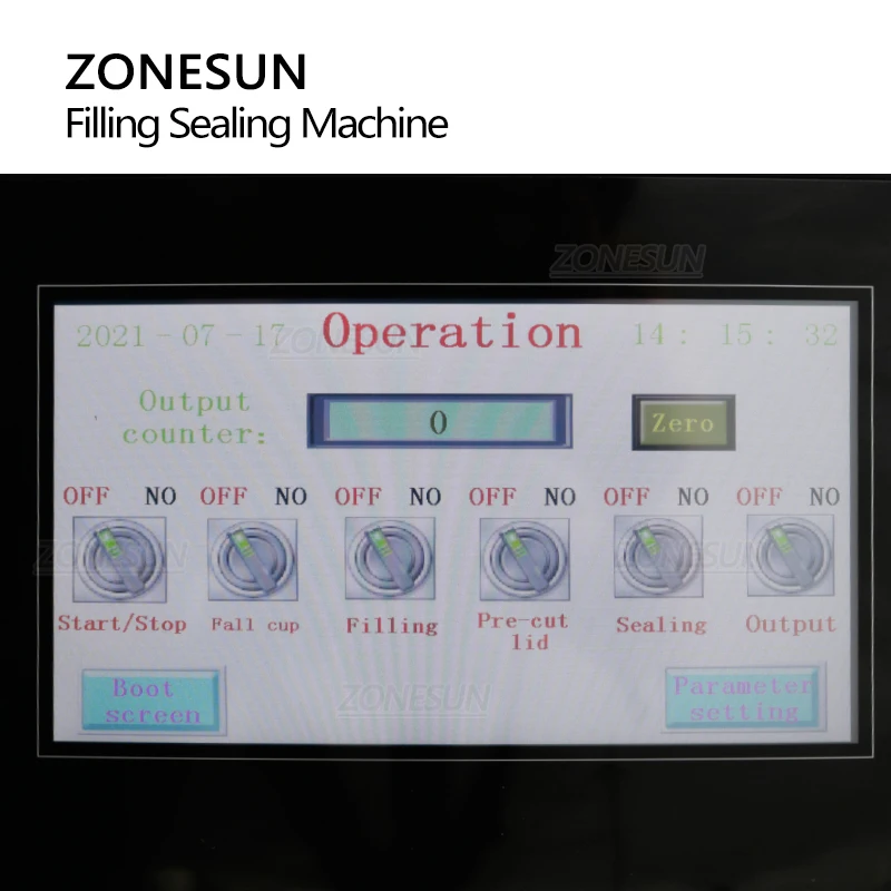 ZONESUN All In One โรตารี่อัตโนมัติโยเกิร์ตซอสมะเขือเทศนมข้น K ถ้วยบรรจุเครื่องซีลเครื่องจักรบรรจุภัณฑ์