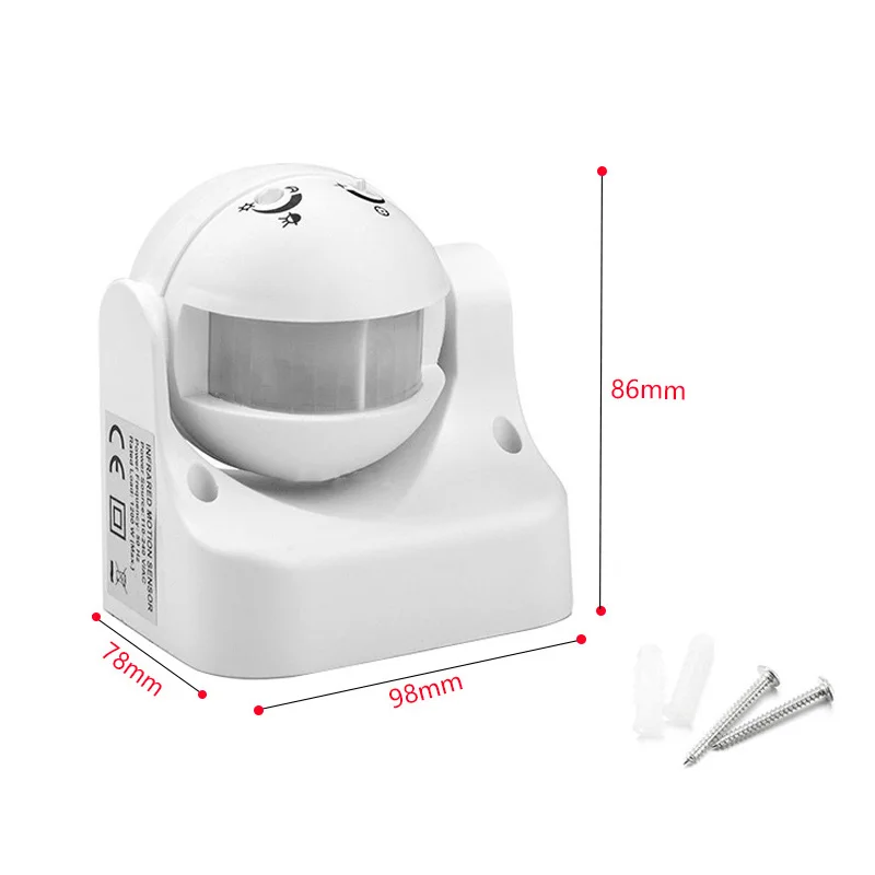 220V-240V Pir Infrarood Bewegingssensor Schakelaar Auto Aan-Uit Lichtschakelaar Pir Sensor Detector Lichtschakelaar Led Gevoelige Nachtlamp