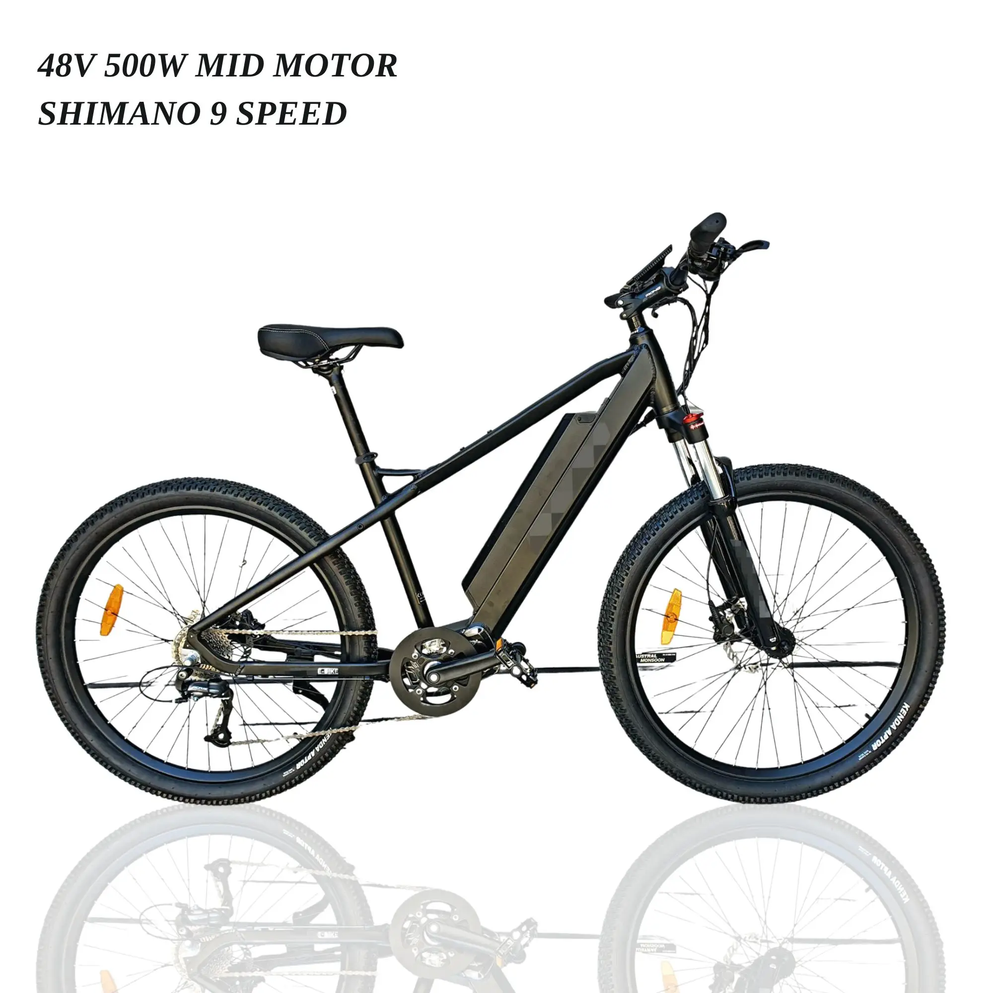 

500w Walking Mid Drive E Cycle Electric Bike Adult Full Suspension Mtb Mountain Bike