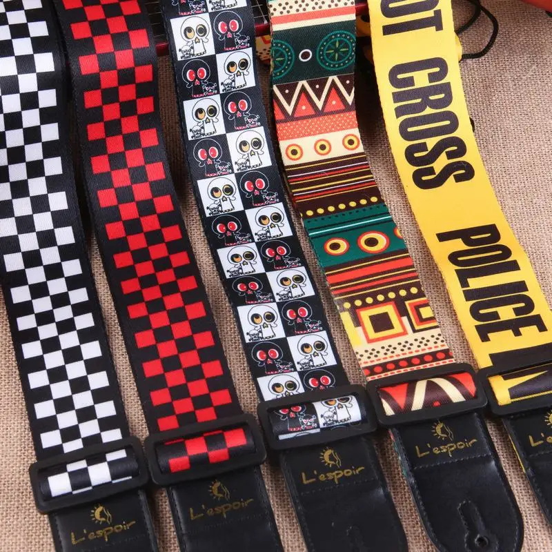 New Ethnic Style Retro Guitar Strap Adjustable Leather Strap for Electric AcousticFolk Guitar Ukulele Bass Guitar Accessories