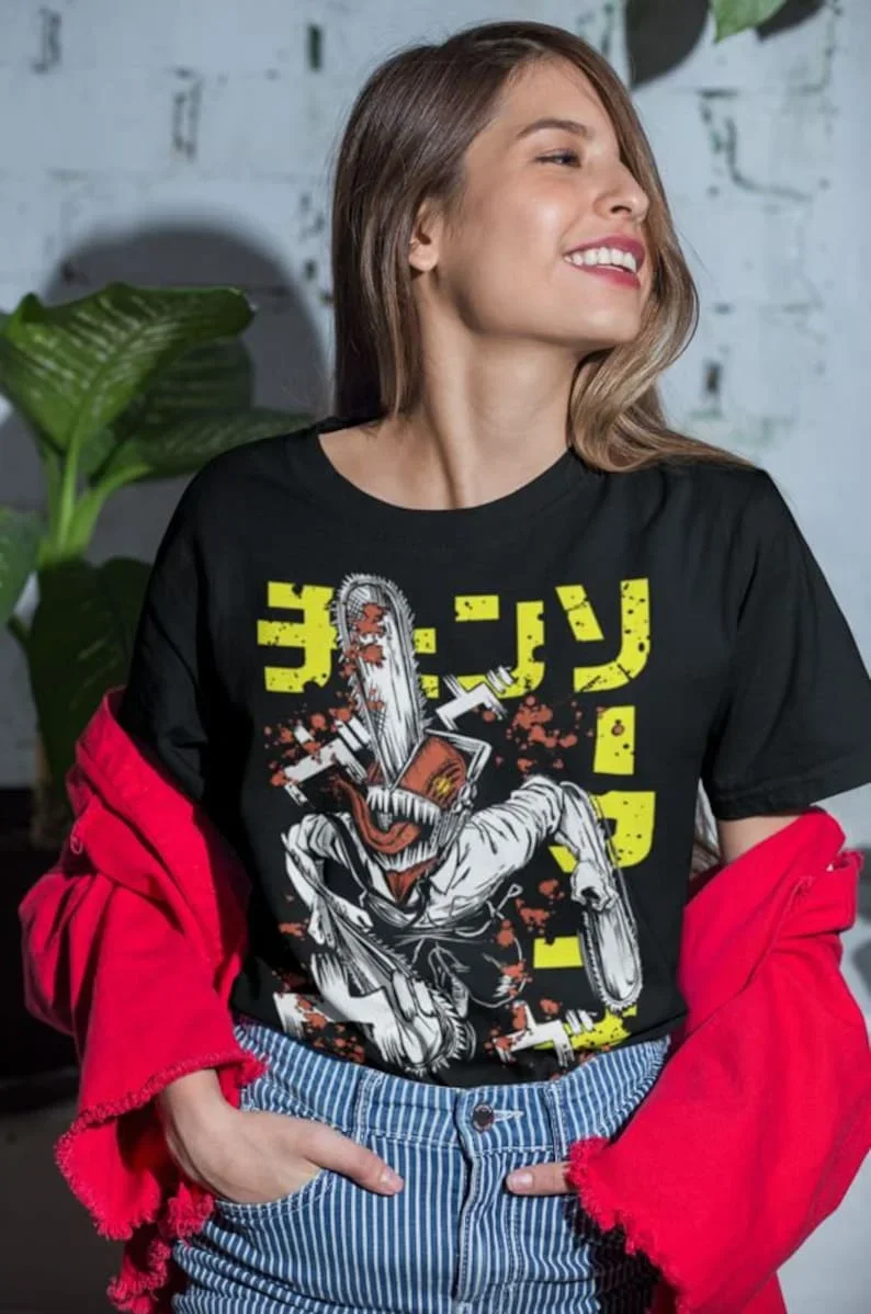 Unisex Horror Manga Creepy Girl T-Shirt, Dark Anime Gothic T-Shirt, Manga Gothic T-Shirt Inactive