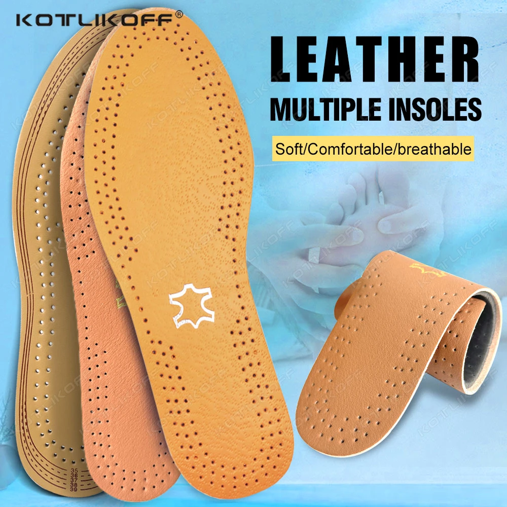 Ultra Thin Lightweight Leather Insoles Massage Shock Absorption Deodorant Breathable Insoles Latex High Elastic Sport Casual Pad