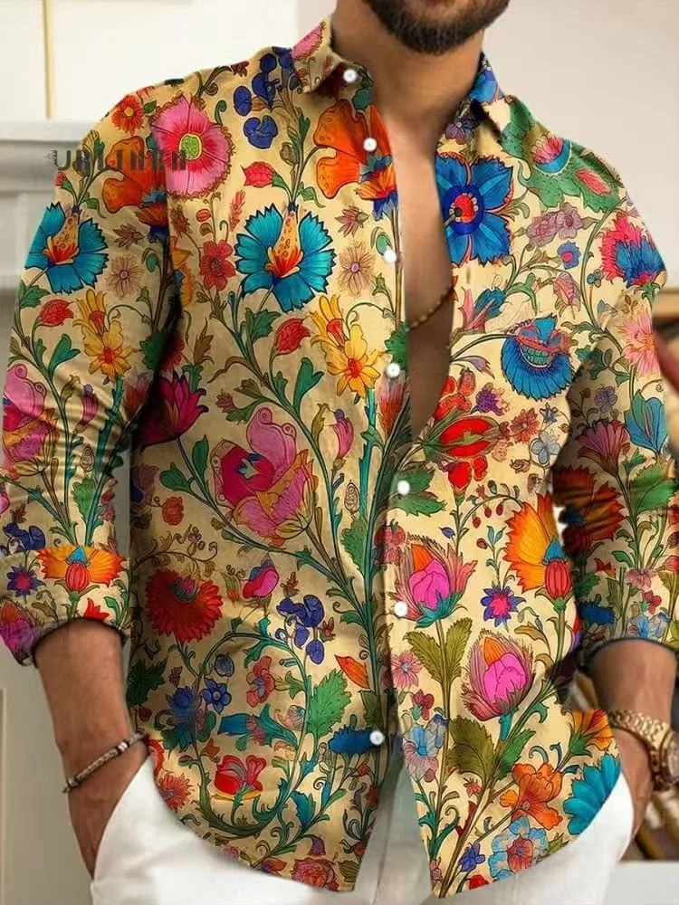 2026 New Men's Hawaiian Shirt, Men's 3D Printed Short-Sleeve Shirt, Beach Vacation Linen Shirt