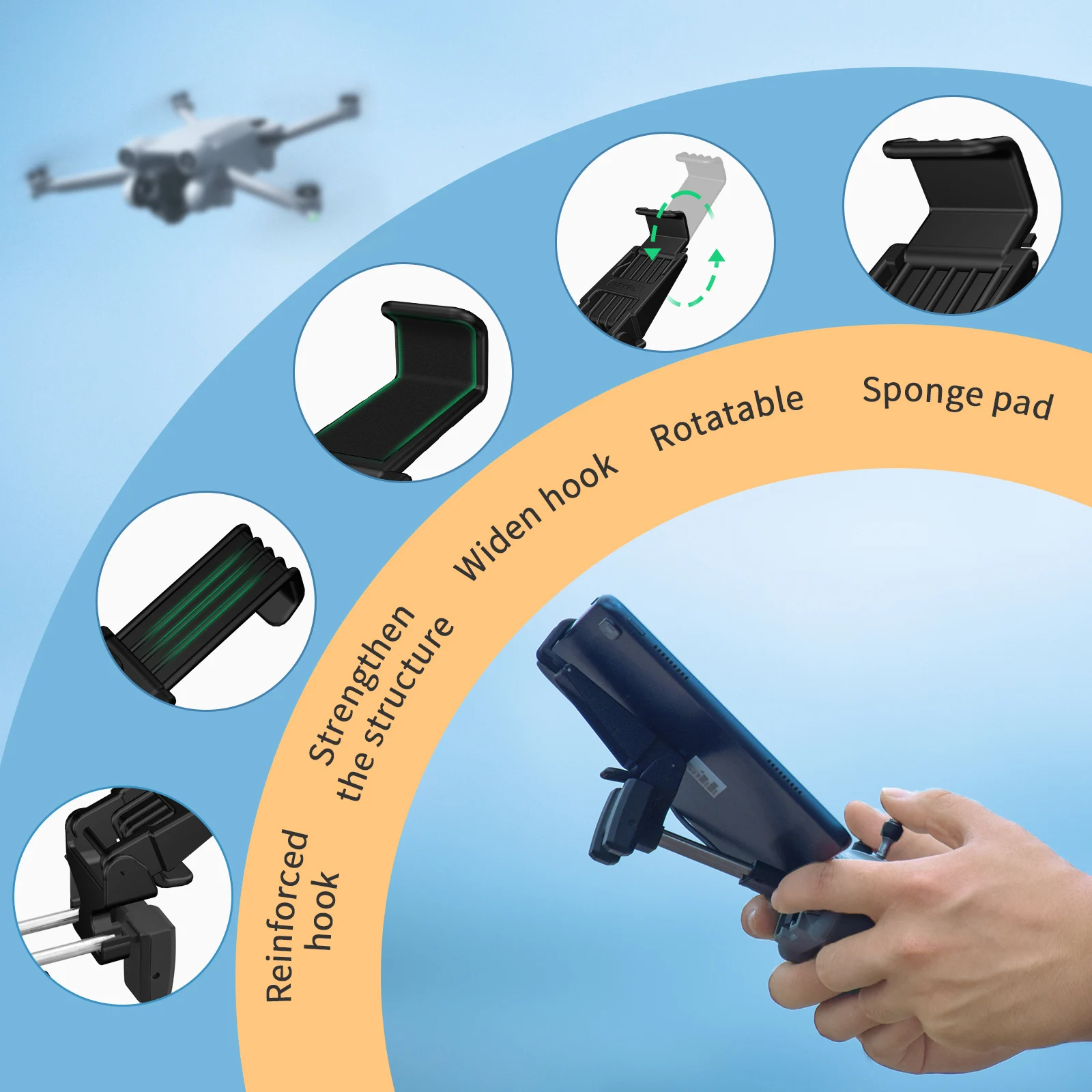 Fernbedienung Tablet Erweiterte Halterung Halterung für DJI Mavic 3/Air 2/Mini 2/Mini 3 Pro sender Tablet Clip Halter Zubehör