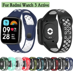 Strap For Redmi Watch 3 Active Soft Silicone Sport Band Rubber Watchband Double Color Wristband Bracelet