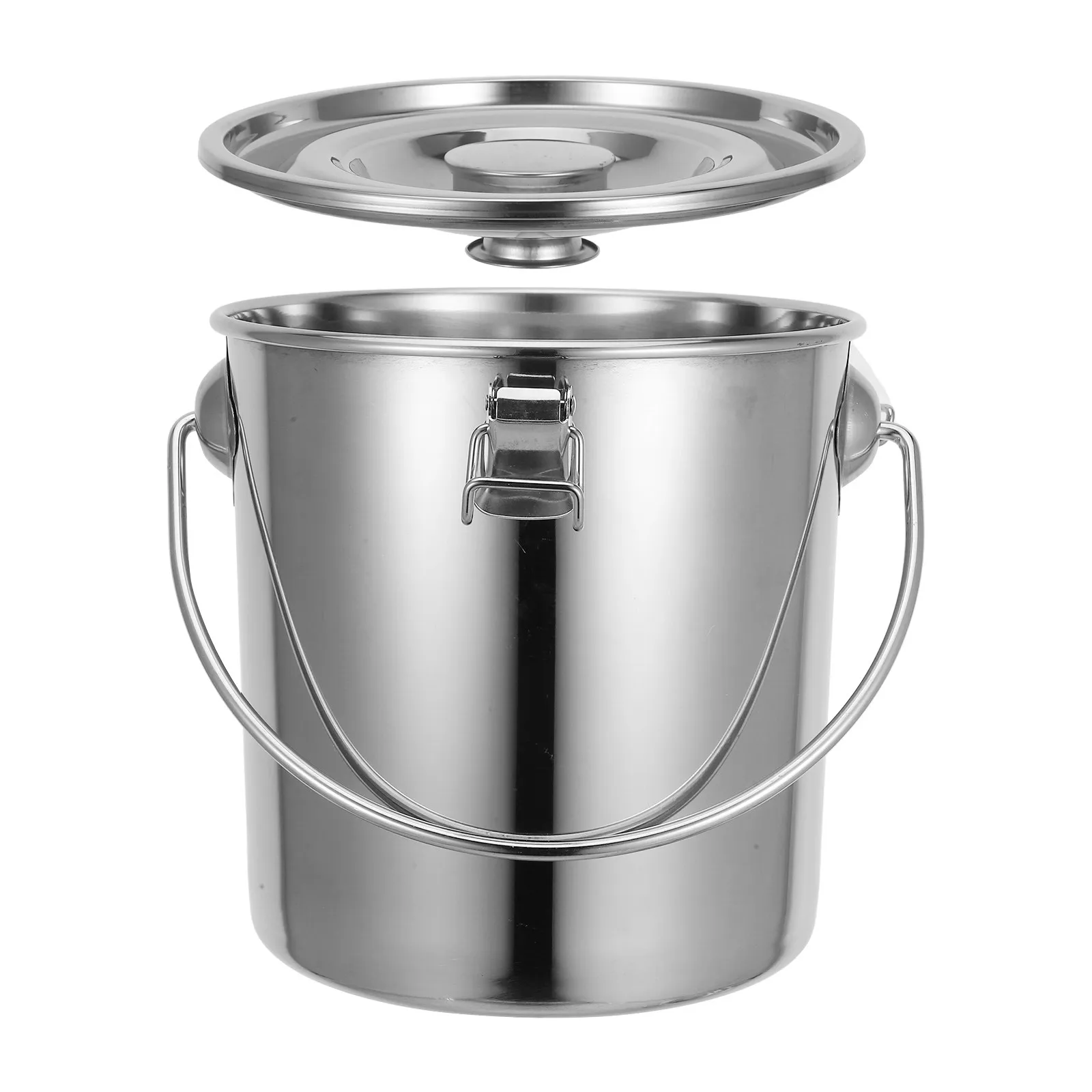 

Stainless Steel Oil Bucket Rice Bucket Milk Holder Oil Jug with Sealed Lid and Handle Milk Portable Storage Bucket for Kitchen