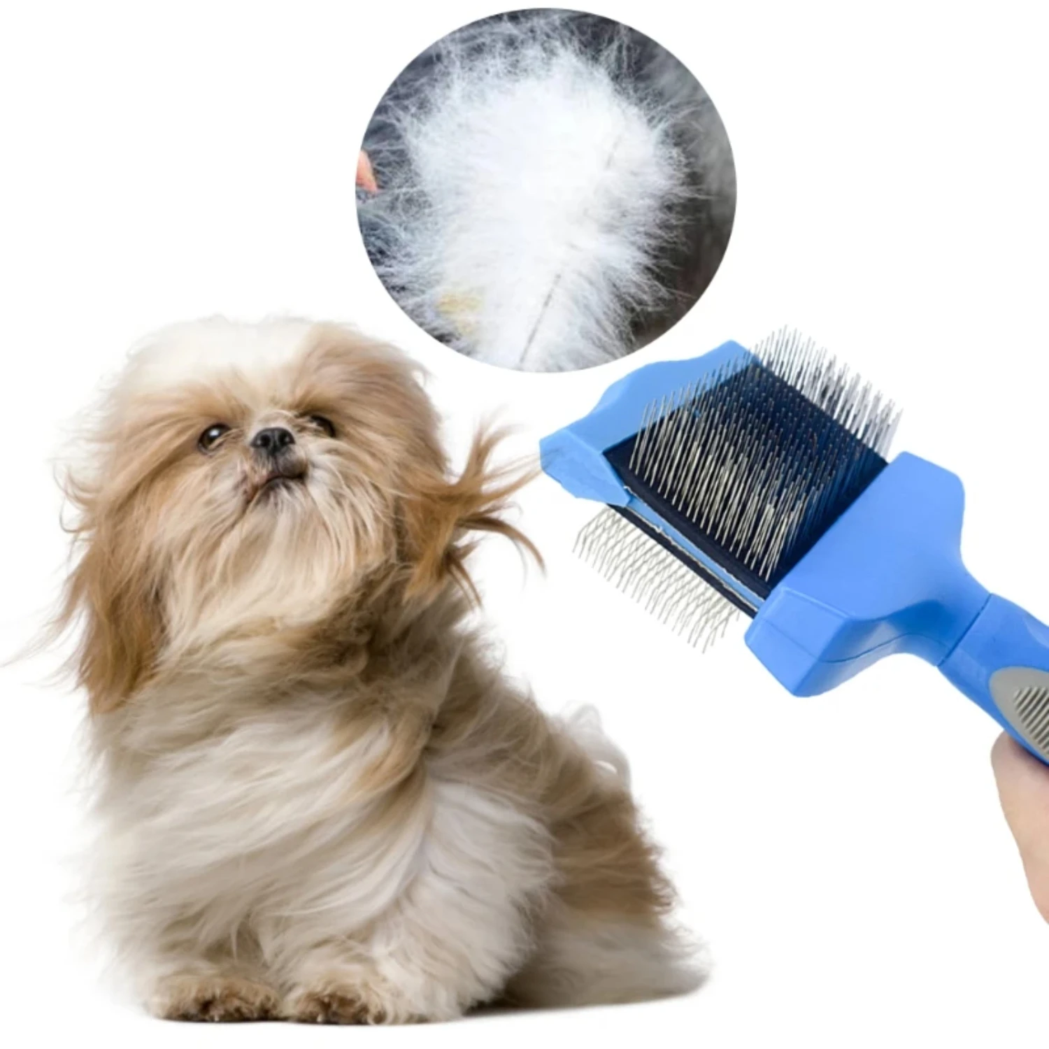 Double-Sided Pet Grooming Brush – Effective Bristles for Dogs and Cats – Shedding and Cleaning Comb – Dual Action Massage 