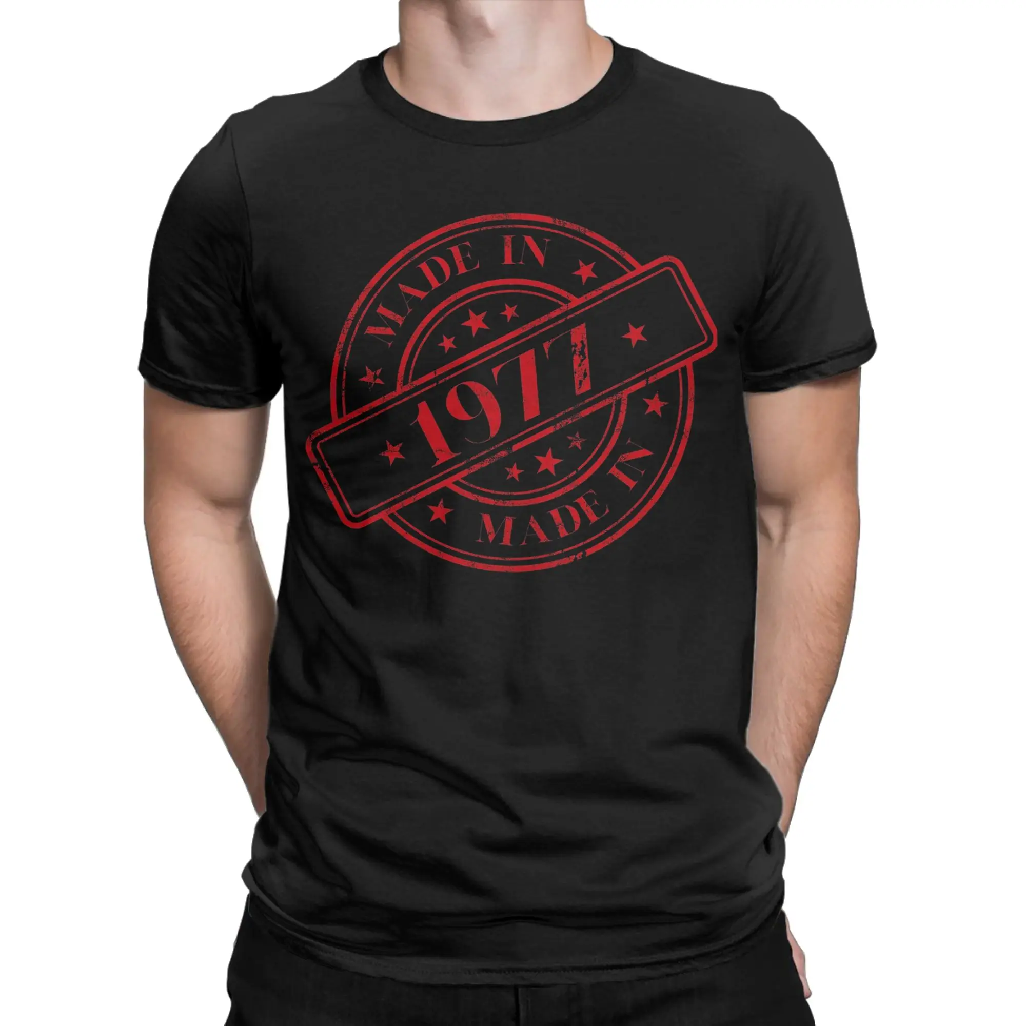 1977 50rd Birthday Born In 1977 50 Years Old made in 1977 Graphic Print T Shirt for Men Women  Pure Cotton  Tee Shirt Clothing