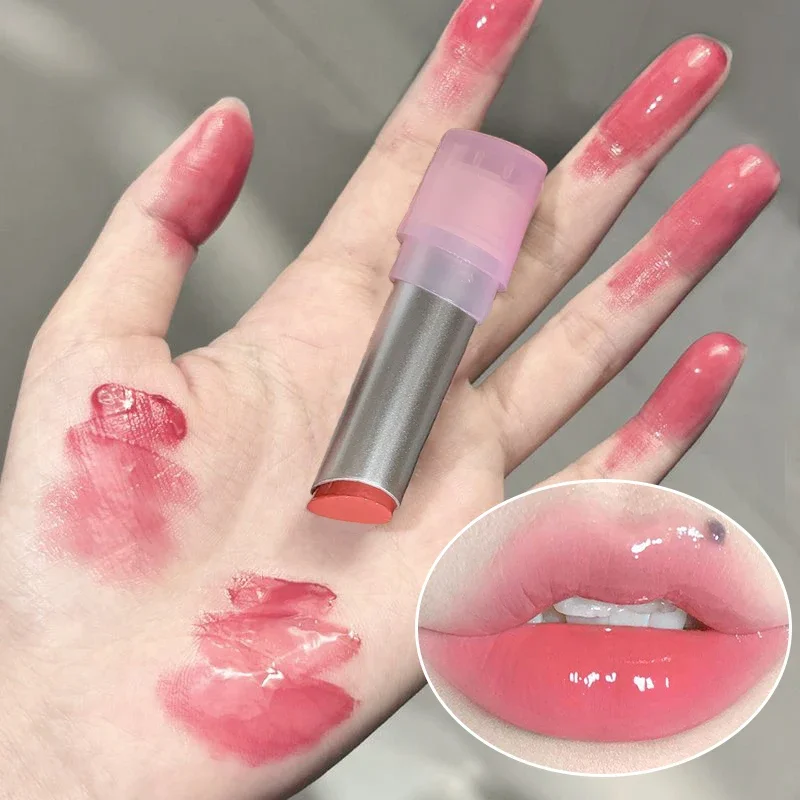 Jelly antiadherente brillo de labios, tinte de flor hidratante, espejo de menta dulce, maquillaje, lápiz labial impermeable, Cosméticos de larga duración