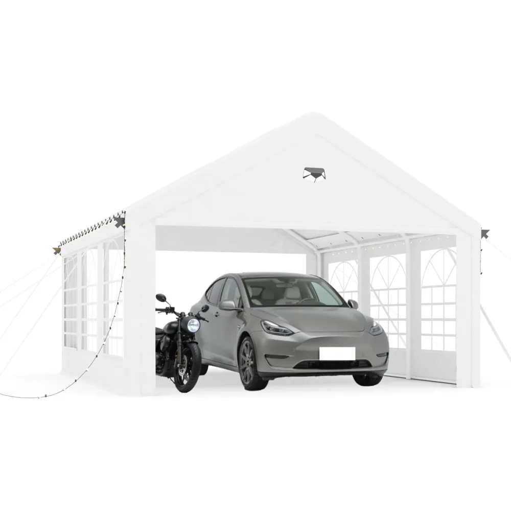 

Carports Heavy Duty, Car Ports with 180G Removable Side Walls, Carport Canopy, Car Shelter All Weather, Portable CarPort Garage