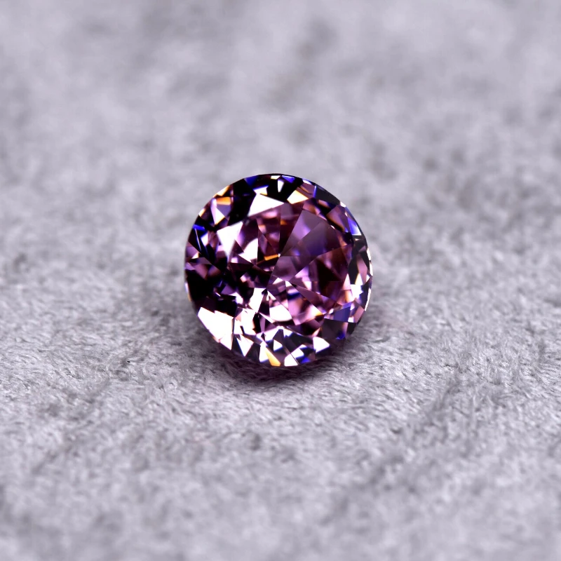 Synthetischer Edelstein Top Crushed Ice Cut Kubischer Zirkonia Runde Form Rosa Farbe 4K Schliff 5A+ Qualität für Schmuckherstellung – Detail 4