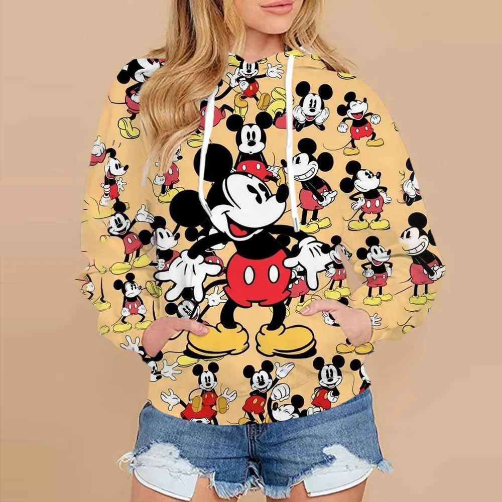 Disney Christmas Mickey Mouse Minnie Hoodie Dress Fashion Disney Sweatshirt Sweatshirt Dress Allover Printed Hoodie for Women