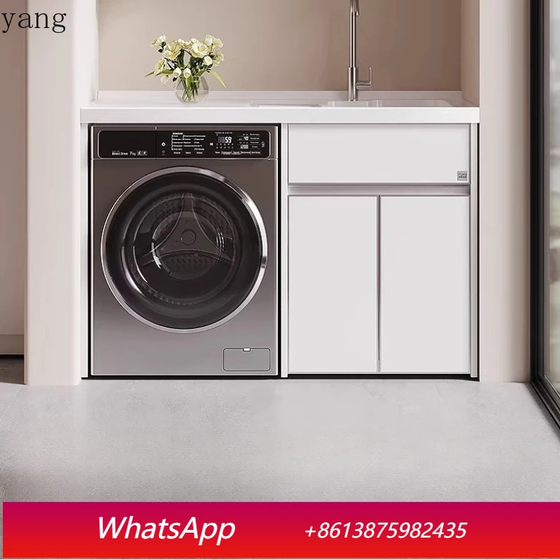 

LH Minimalist Style Balcony Washing Machine Cabinet Combination Mate Rock Integrated with Washboard Washbasin