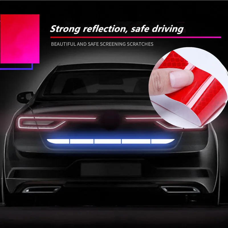 Car Reflective Stickers Luminous Stripes Film Rear Warning Reflective Night Strip Night Car Exterior Accessories Reflective Tape