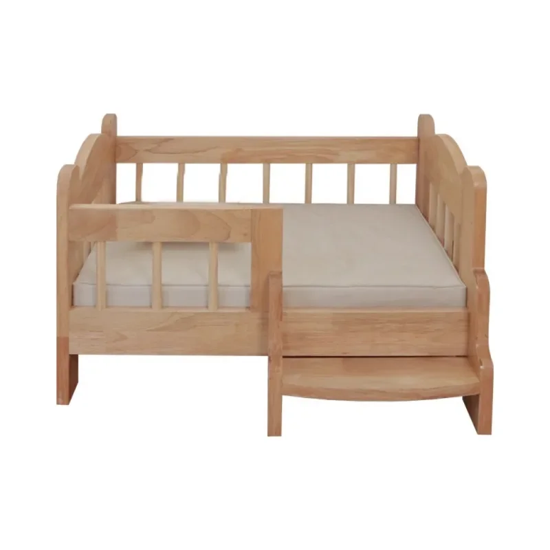 Pet solid wood rubber wood bed, removable canvas small and medium cat and dog bed