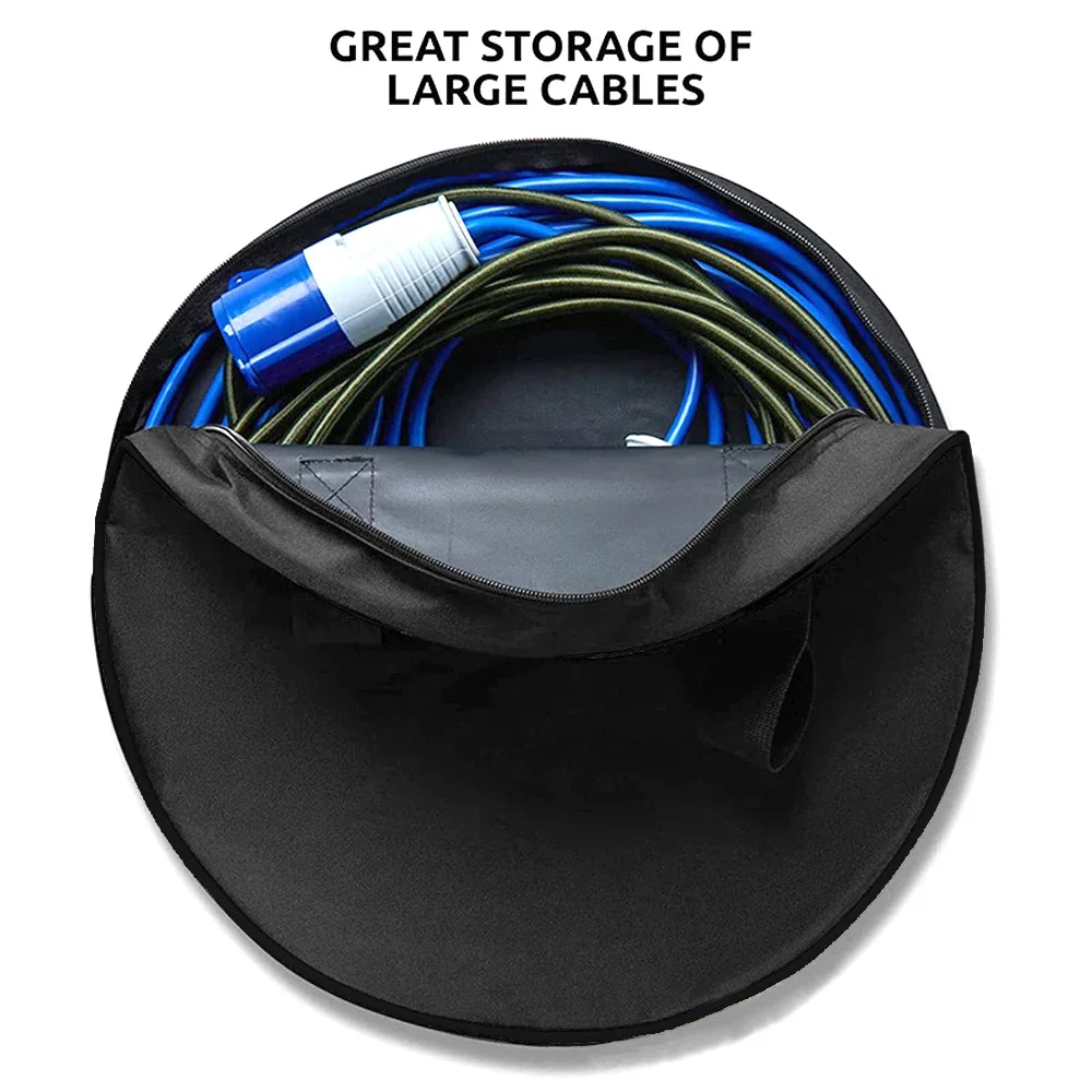 

Car RV Caravans Wire Cable Harness Storage Bag Case Motorhome Gardening Portable Heavy Duty Cable Organizer RV Parts Black