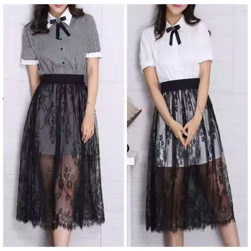 Flower Lace Underskirt Slips Anti-glare Cheongsam Mesh Underskirt Slips Dress Hight Waist Streetwear Lining Petticoat Women - Image 4