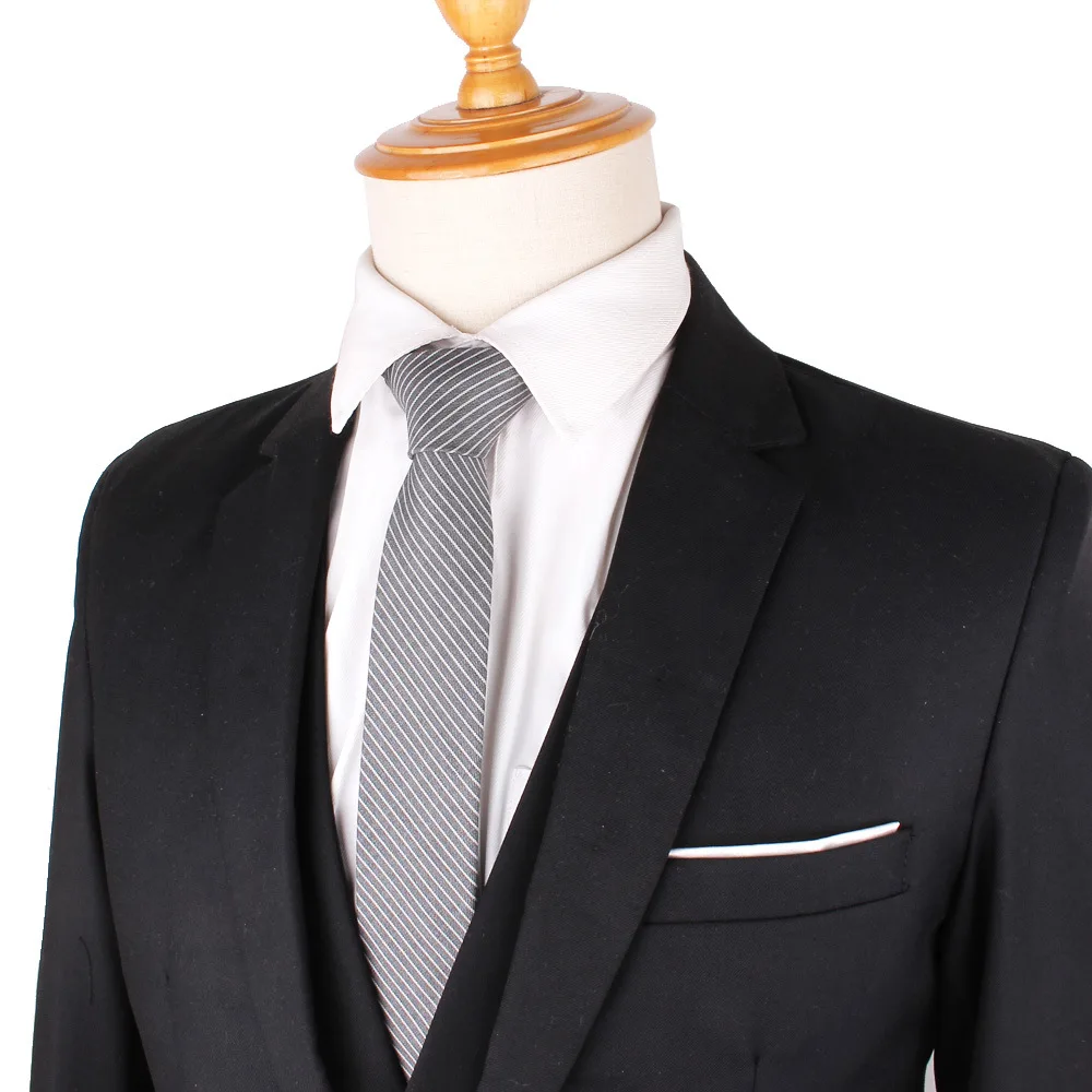 Corbata de lana a rayas para hombre, traje formal, versión estrecha, 5,5 cm, accesorios de negocios, en stock