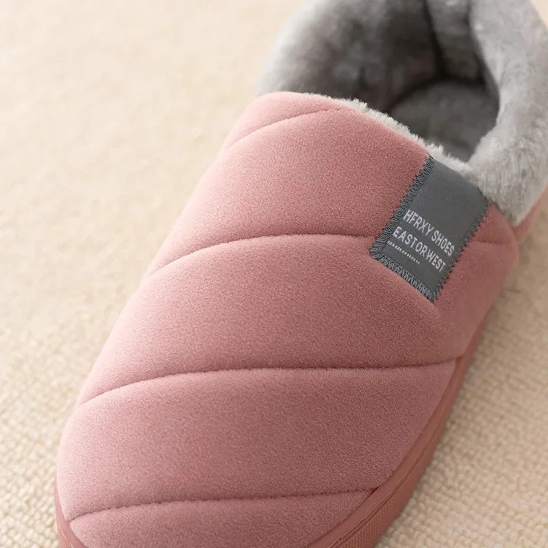 Big Size 48 49 Women Men Warm Home Slippers Couples Winter Plush Slides Comfort Home Floor Flats Indoor Bedroom Non Slip Shoes