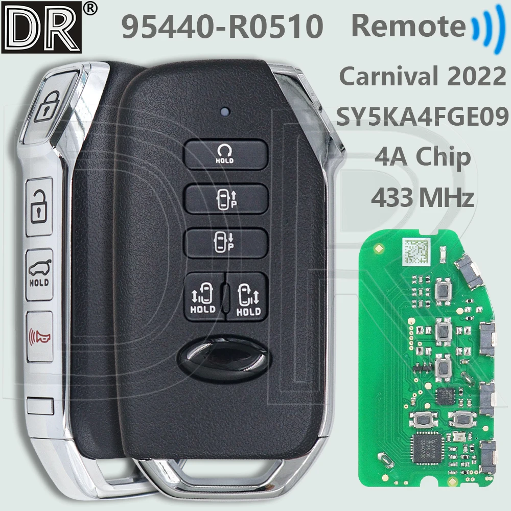 

DR 433MHz 95440-R0510 4A Chip SY5KA4FGE09 Proximity Car Remote Conteol Key For KIA Carnival 2022