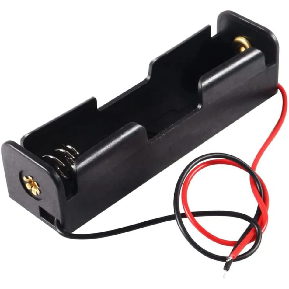 20pcs 18650 Battery Holder 18650 Battery Clip 1 Slots 3.7V Plastic 18650 Battery Storage Box Case with Connect Lead