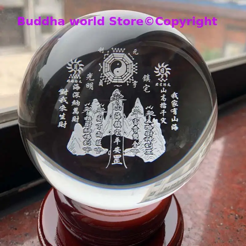 Wholesale Taoist supplies TAI SHANG LAO JUN 3D Crystal BA GUA ZHEN exorcise evil spirits protective talisman