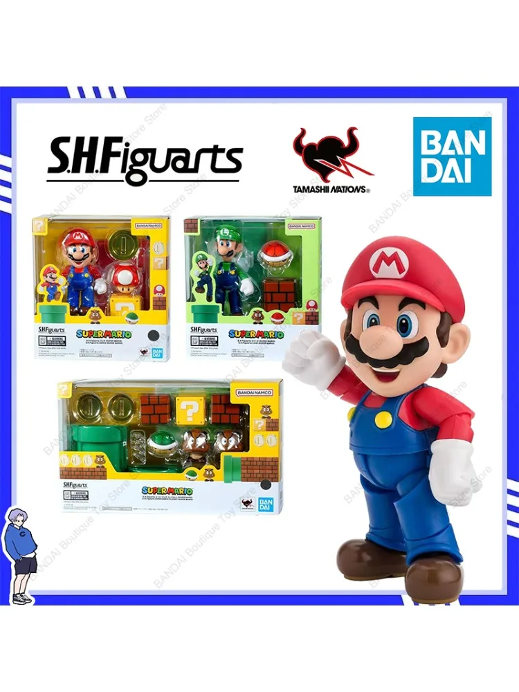 Op voorraad Officieel gelicentieerde BANDAI S.H.Figuarts SHF Super Mario Luigi Anime Action Figures Boxed Collection Model Kit Speelgoed - afbeelding 2