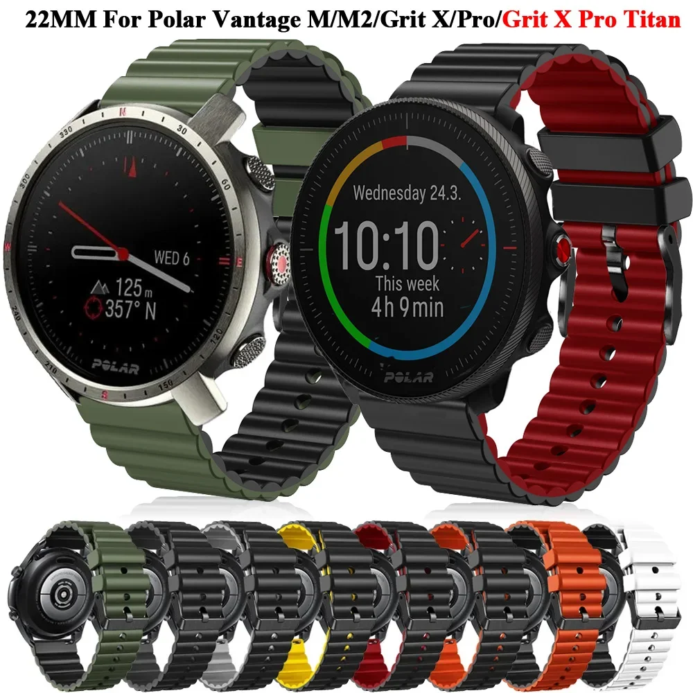 22mm Double Color Straps For Polar Grit X Pro Titan Smartwatch Quick Release Wristbands Vantage M/M2 Bracelet correa Accessories