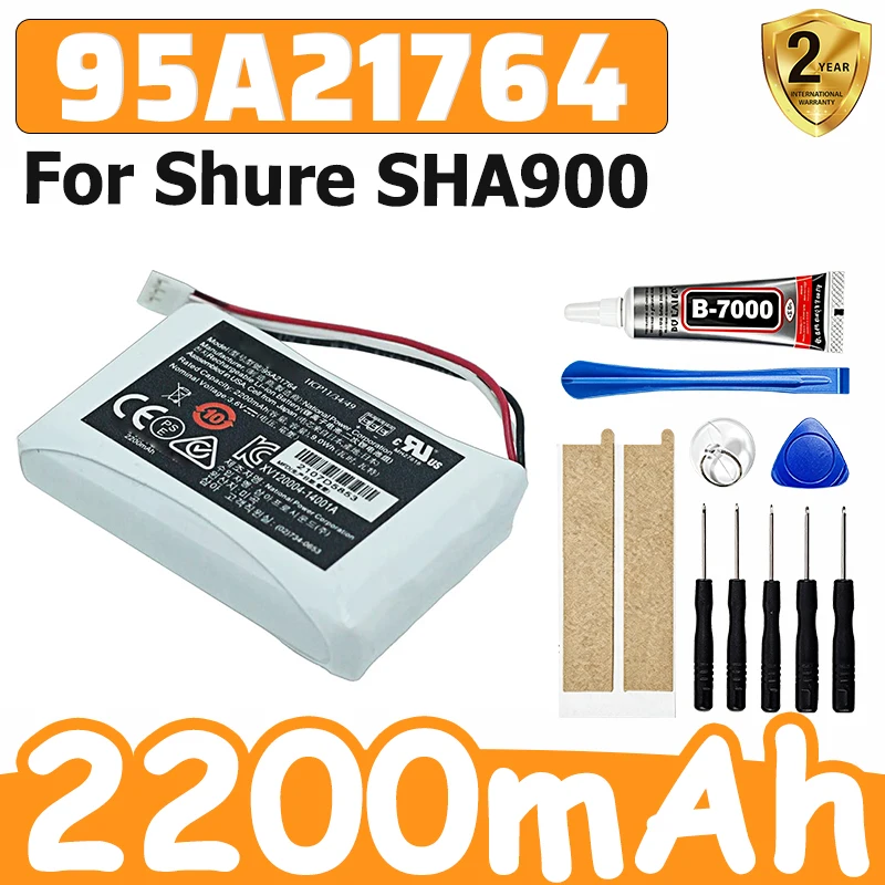 Durable 95A21764 3.6V 2200mAh Battery Pack for Shure SHA900