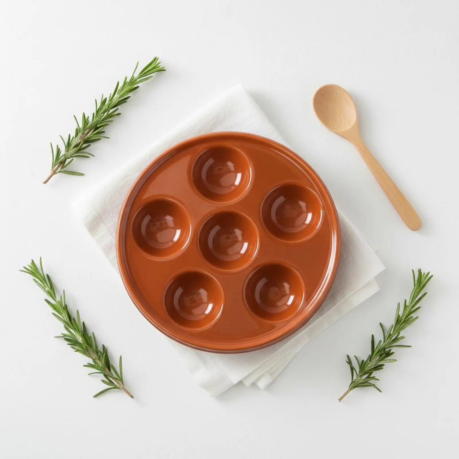 

Ceramic Dish Snail Plate with 8 Slots Heat Distribution Escargot Baking Plate Snail Safe Non Slip Serving Tray Oven for Kitchen