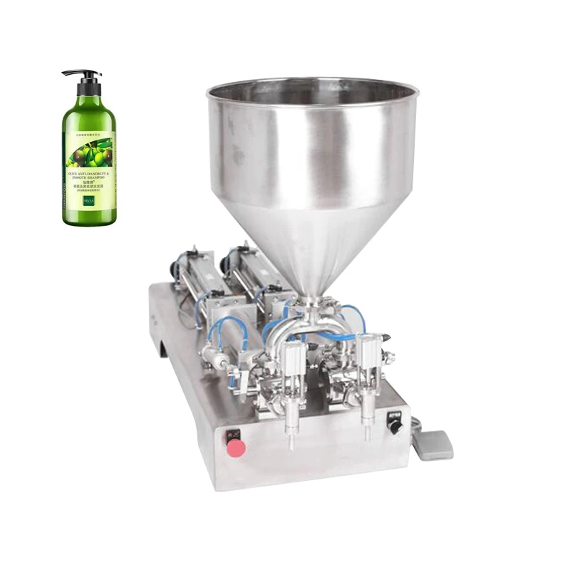 

Semi Automatic Quantitative Filling Machine Double Nozzle Food Filling Machine Honey Yogurt Paste Filler ﻿