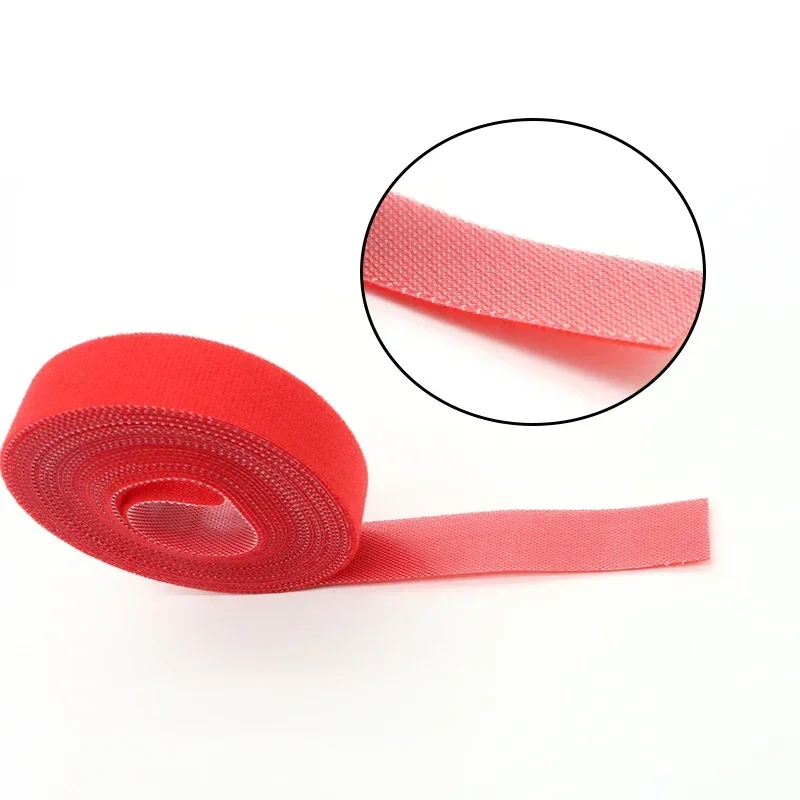 5m/roll Cable Ties Reusable Loop Bundle Self Adhesive Red Nylon Strap Organizer Clip Wire Holder Management Fastening Tape