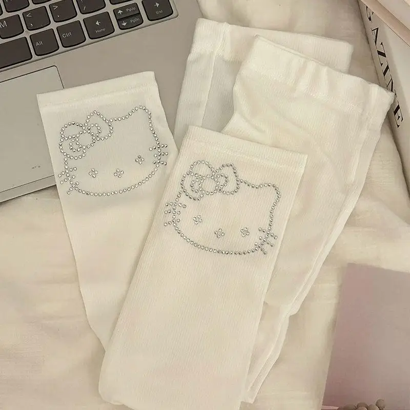 

Sanrio милый ледяной рукав Hello Kittys летняя защита от солнца ледяной шелк новый стиль дышащая уличная мода удобная универсальная