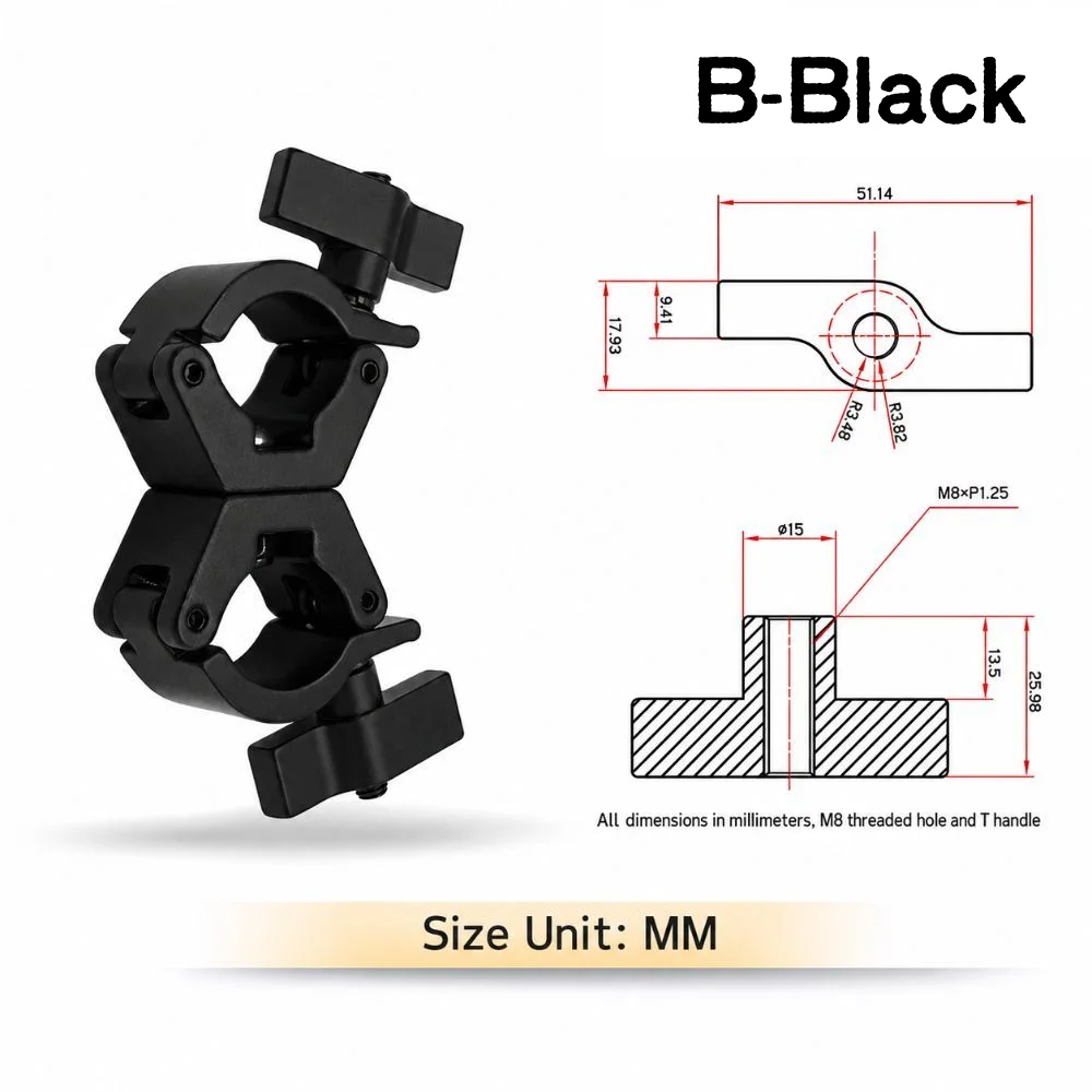Double Lock Stage Lights Truss Clamp Quick Release Clip Bracket Lamp Hanger Hooks Aluminum Alloy 100kg Load Capacity
