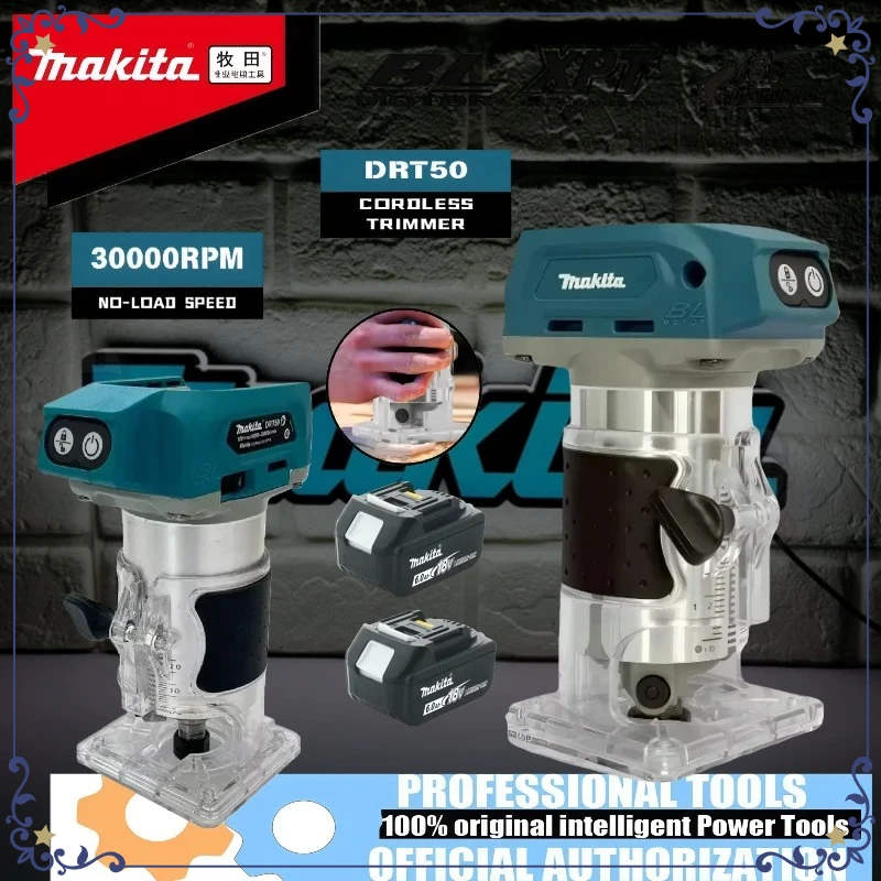 

Makita Brushless Slotting Milling Woodwork Engraving Machine Cordless Trimmer DRT50 Rechargeable Trimming Machine Tool